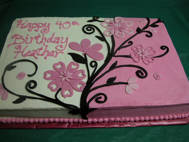 12 Photos of Sheet Cakes Pink And Black With A Cross Design