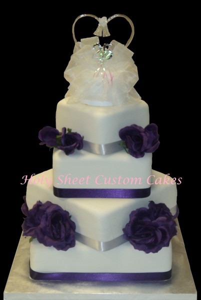 Purple and Silver Wedding Sheet Cakes