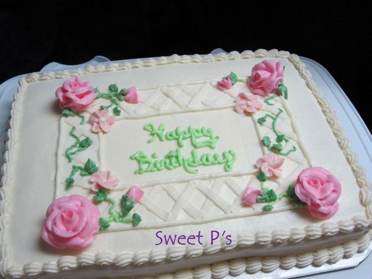 Rose Buttercream Sheet Cake