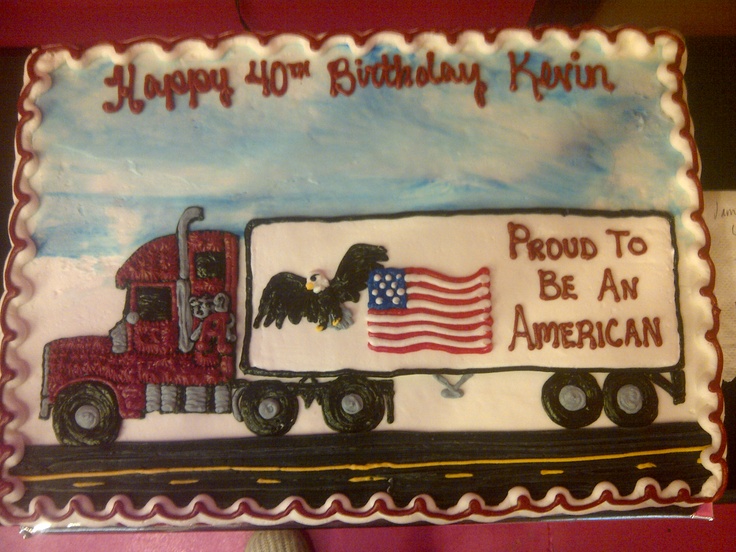 Semi Truck Birthday Cake