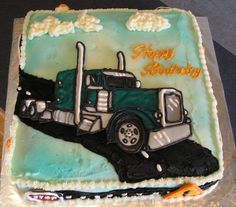 Semi Truck Birthday Cake