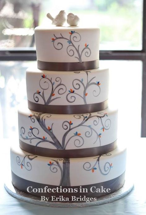 10 Cakes With Tree Design Photo Family Tree Cake Tree Wedding