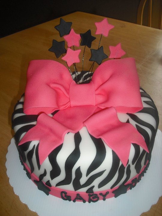 Zebra Print Birthday Cake