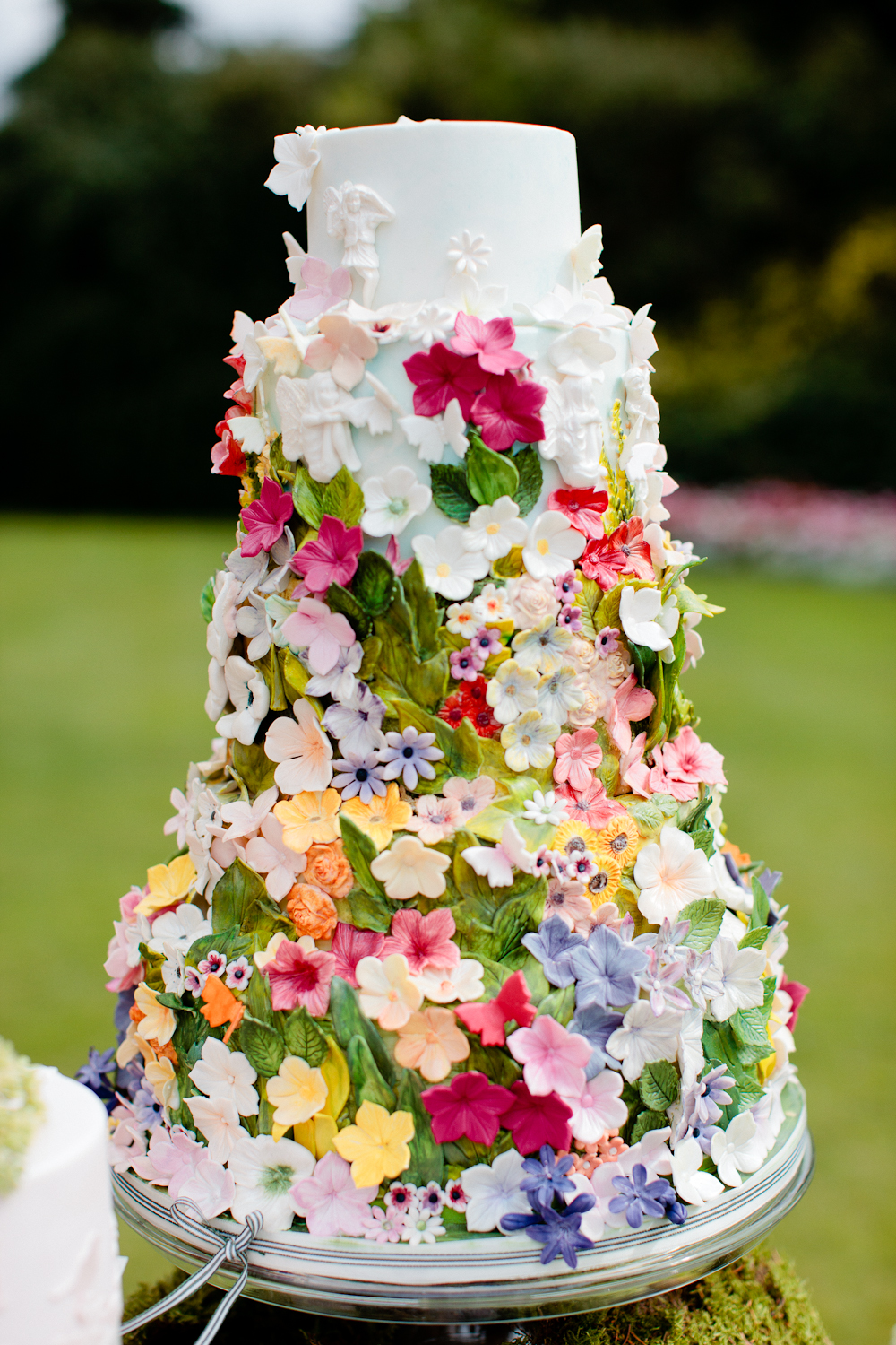 Garden Floral Wedding Cake