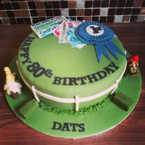 Horse Racing Themed Birthday Cake