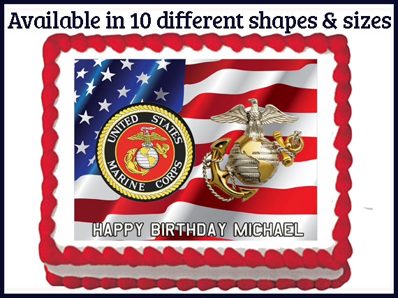 Marine Corps Birthday Cake Edible Decorations