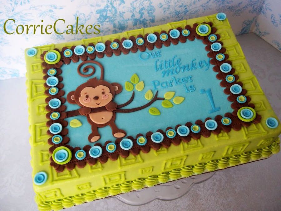 11 Photos of Sheet Cakes Boy Monkey Idea 1