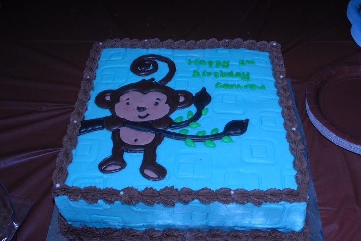 Monkey Boy Baby Shower Cake