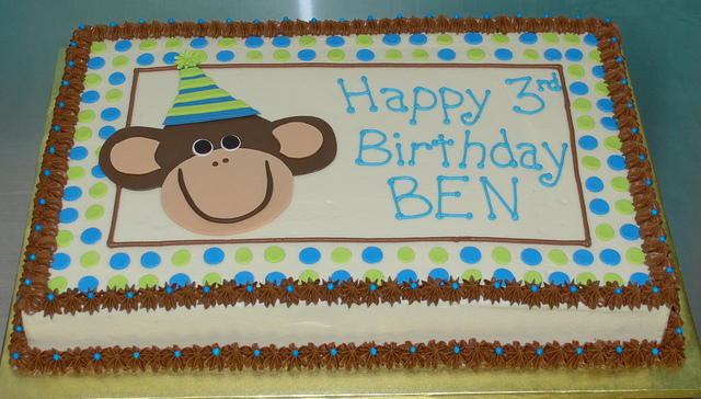 Monkey Boy Birthday Sheet Cakes