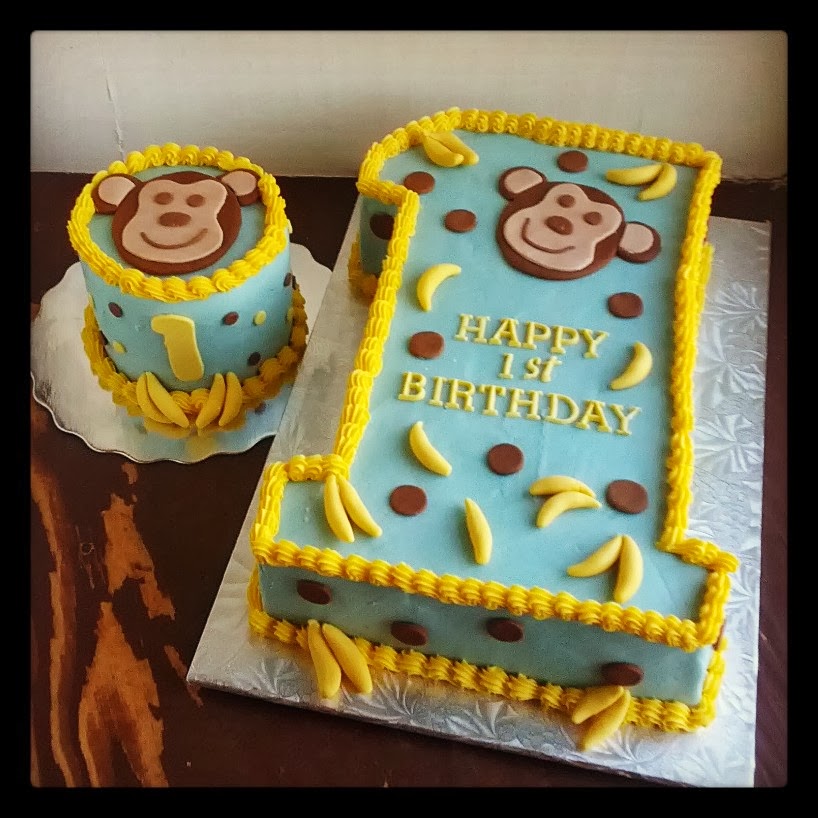 Monkey Themed Birthday Cake