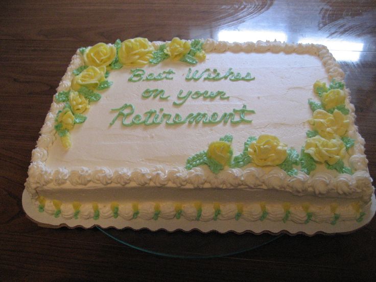 Retirement Sheet Cake with Roses