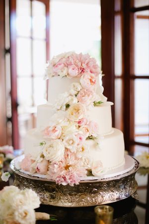 Wedding Cake with Fresh Flowers