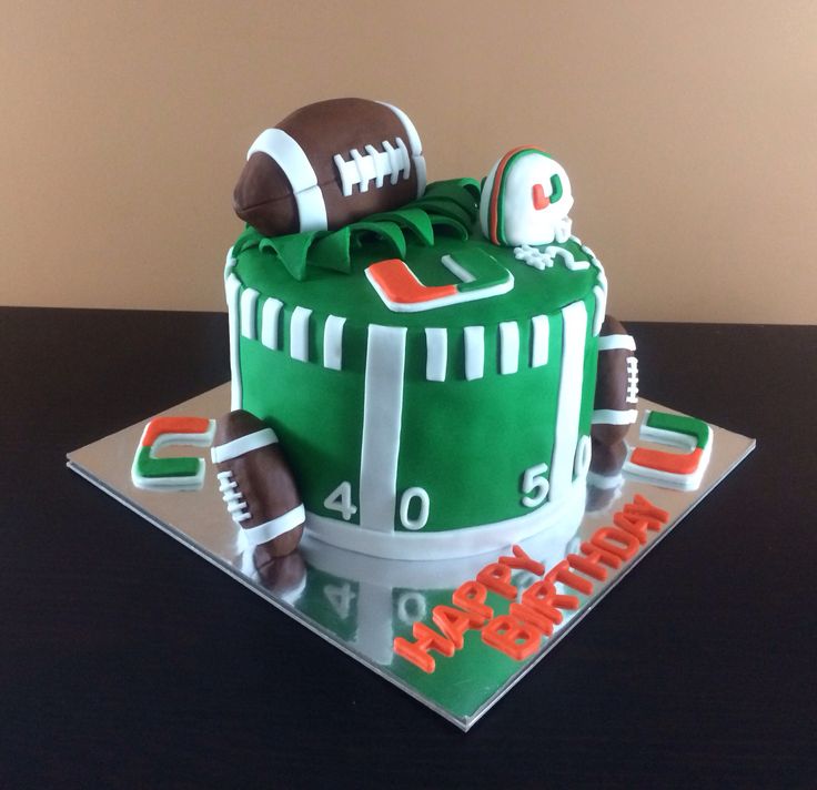 Miami Hurricane Themed Birthday Cake