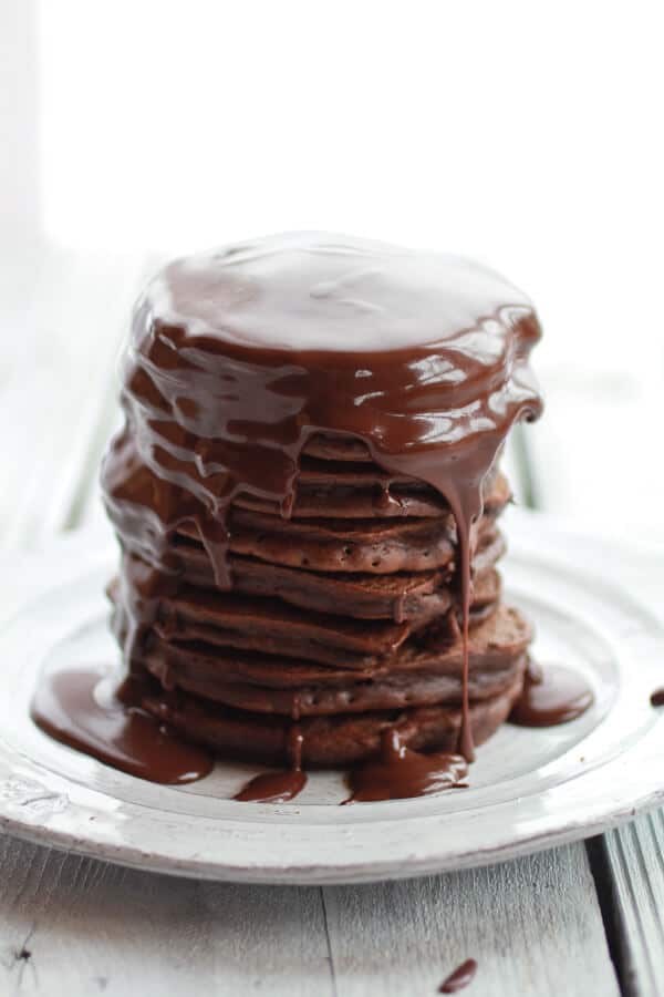 Pancakes with Chocolate Sauce