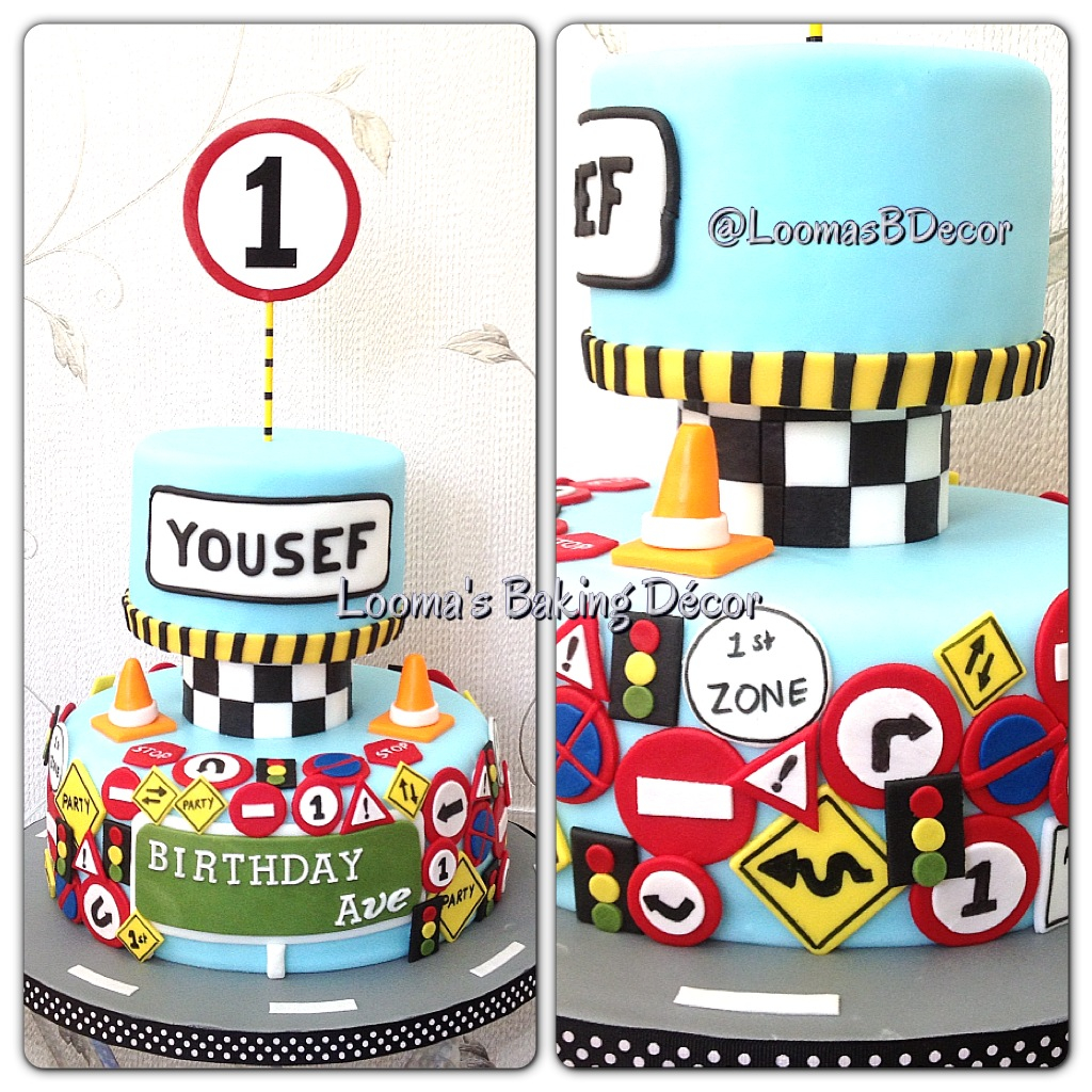 Road Traffic Signs Birthday Cake