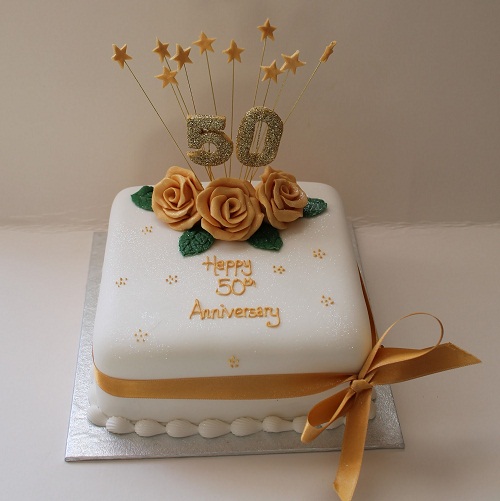 7 Photos of 50 Wedding Anniversary Square Cakes