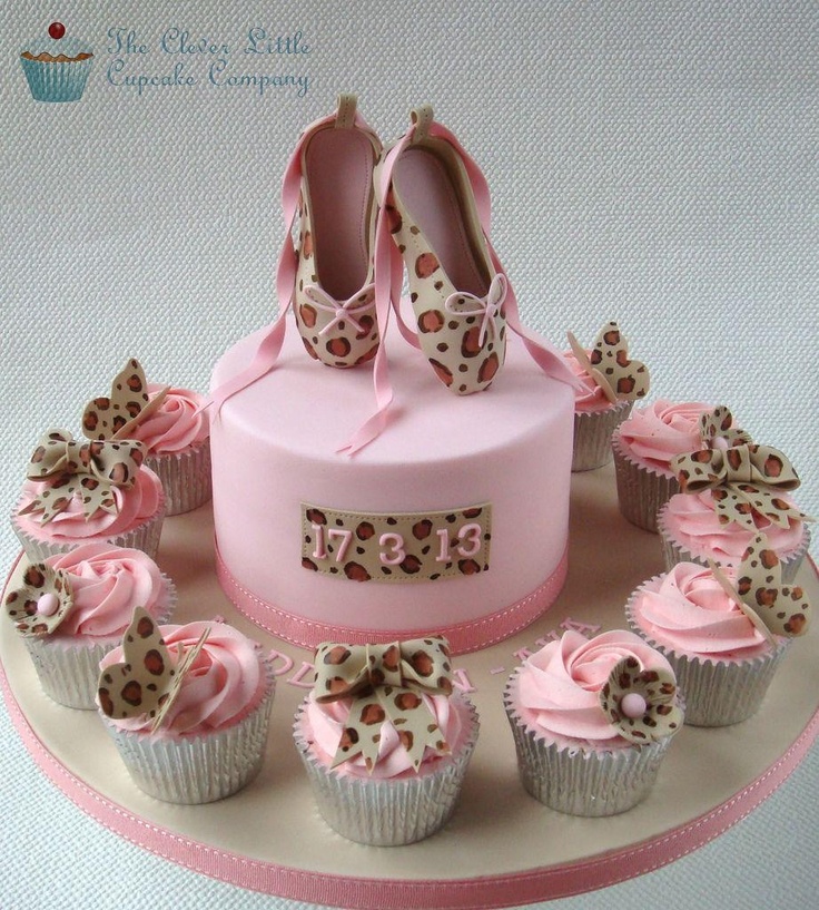 Ballet Shoes Cake with Cupcakes