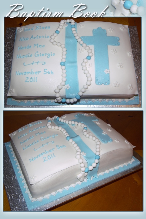 Bible Cake Baptism Boy