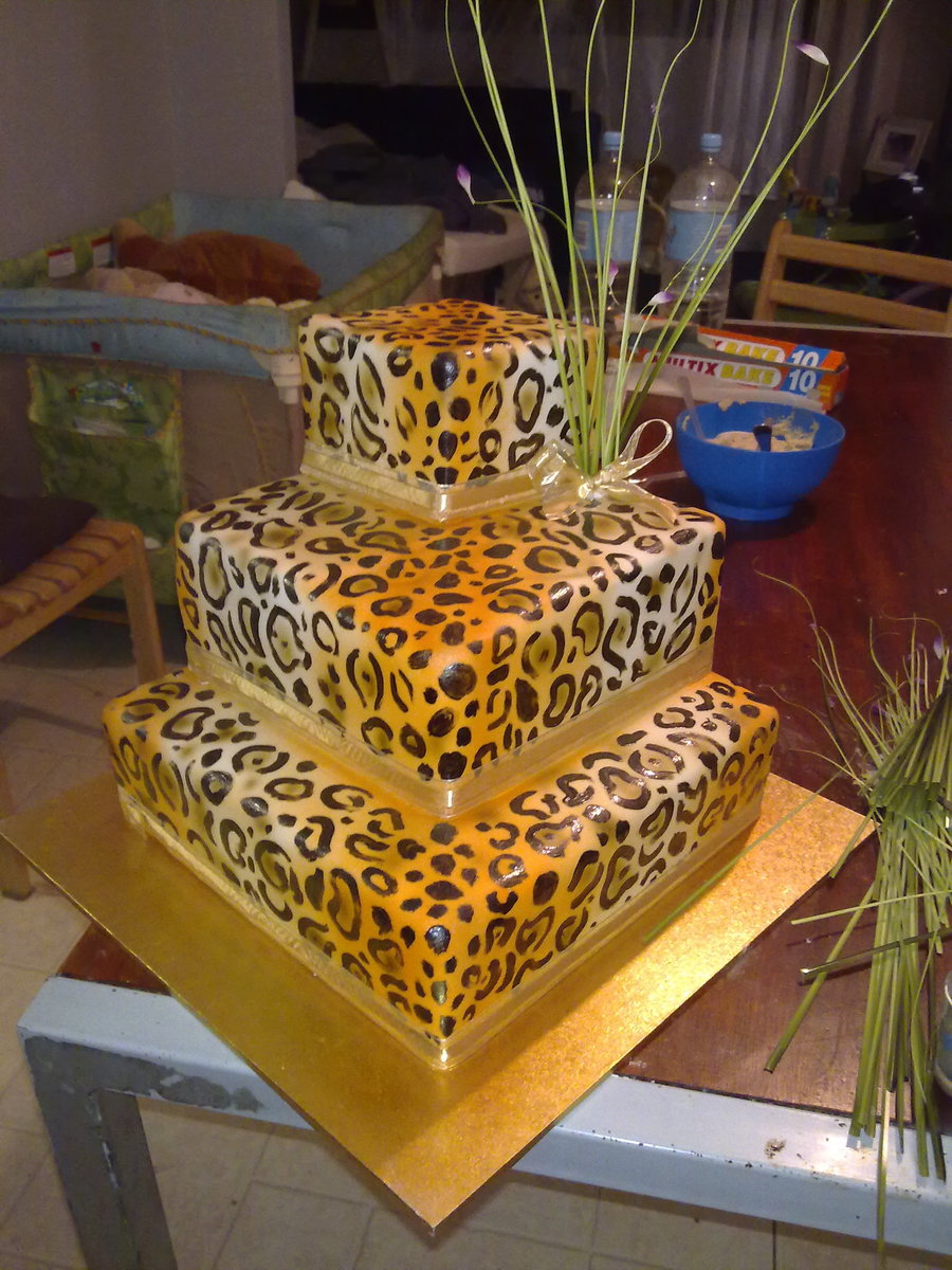 Leopard Print Wedding Cake