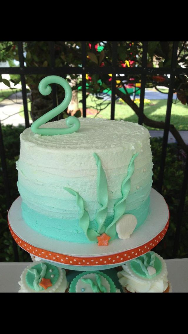 Little Mermaid Ombre Cake