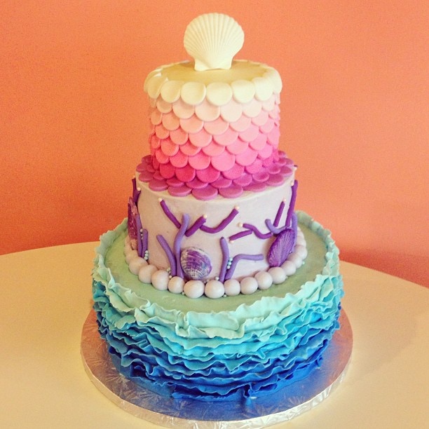 Mermaid Ombre Cake Ruffles