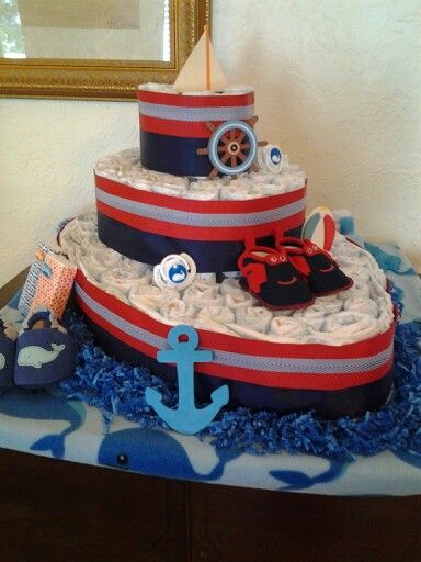 Nautical Baby Shower Diaper Cake Boat