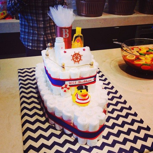 Nautical Baby Shower Diaper Cake Boat