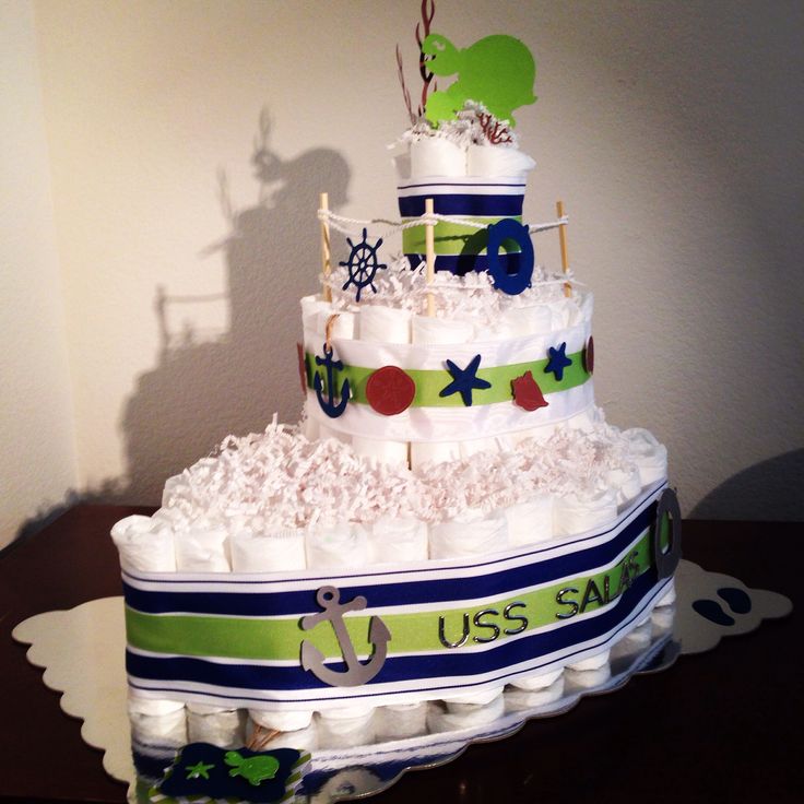 Nautical Diaper Boat Cake