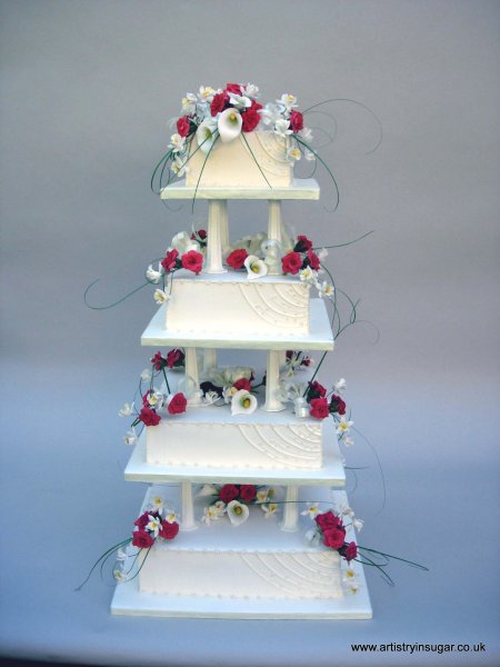 4 Tier Square Wedding Cake