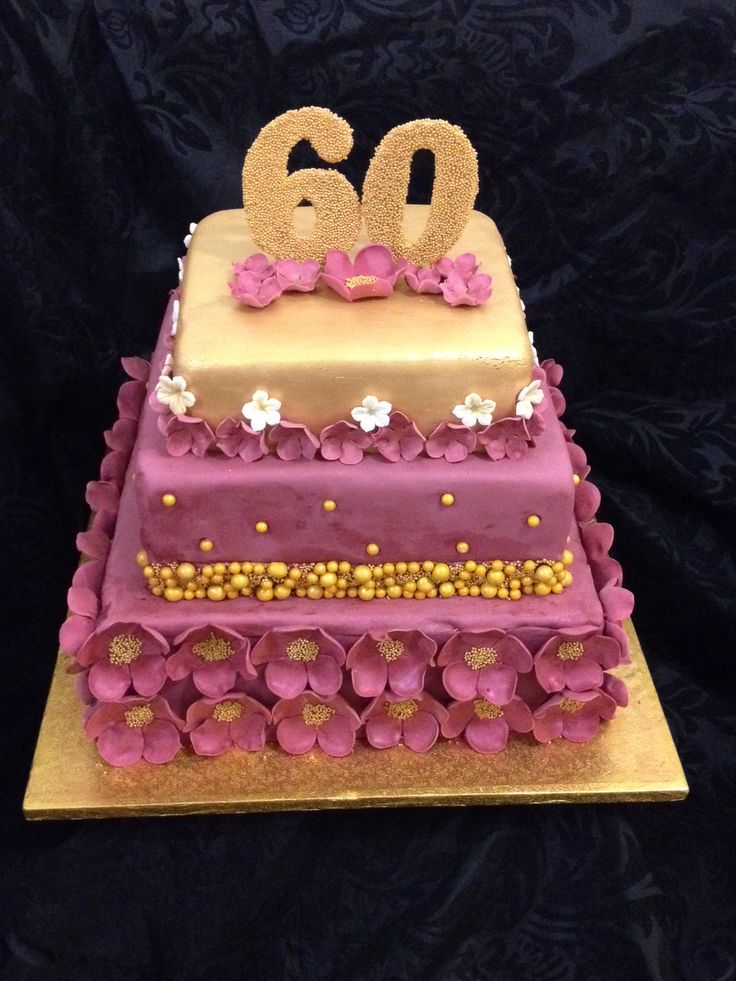 60th Birthday Flower Cake