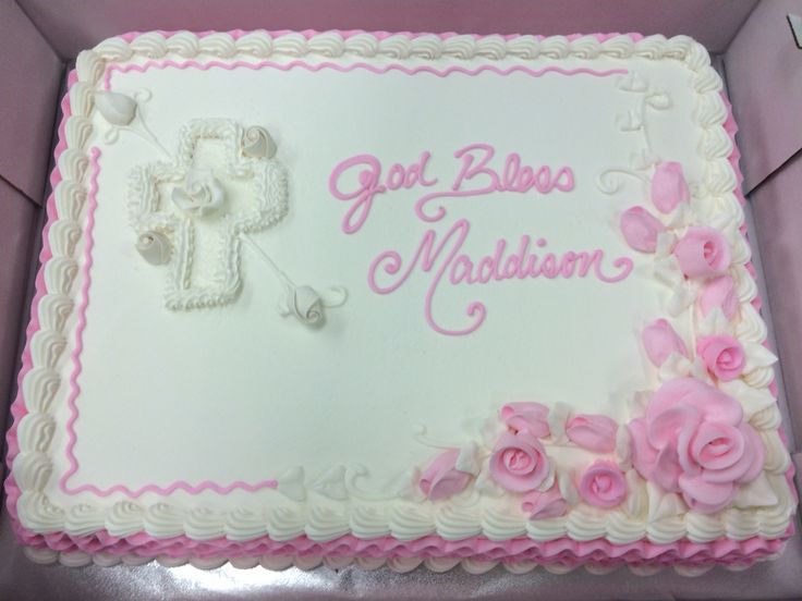 Baby Girl Baptism Sheet Cake Ideas