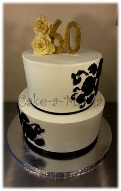 Black and Gold 60th Birthday Cakes