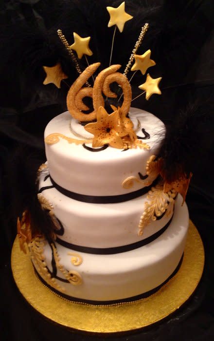 Black and Gold 60th Birthday Cakes