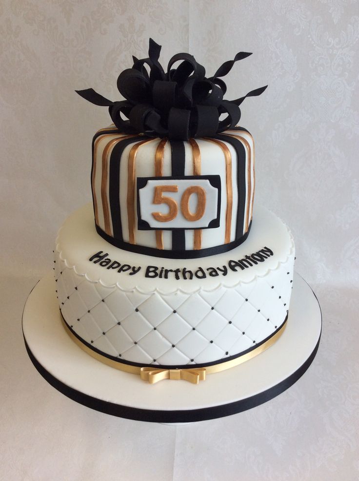 Black and Gold Birthday Cake