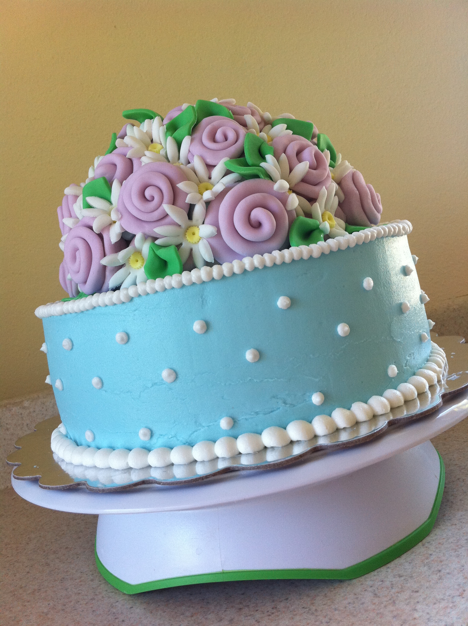 Blue and Pink Birthday Cake