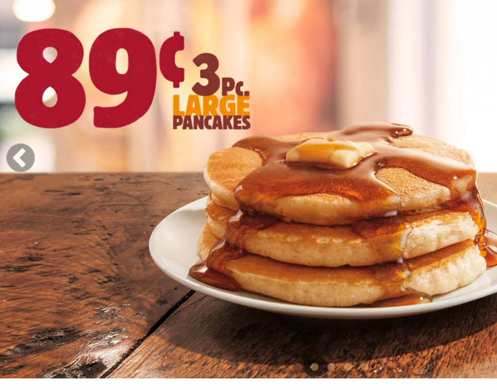 Burger King 3 Large Pancakes