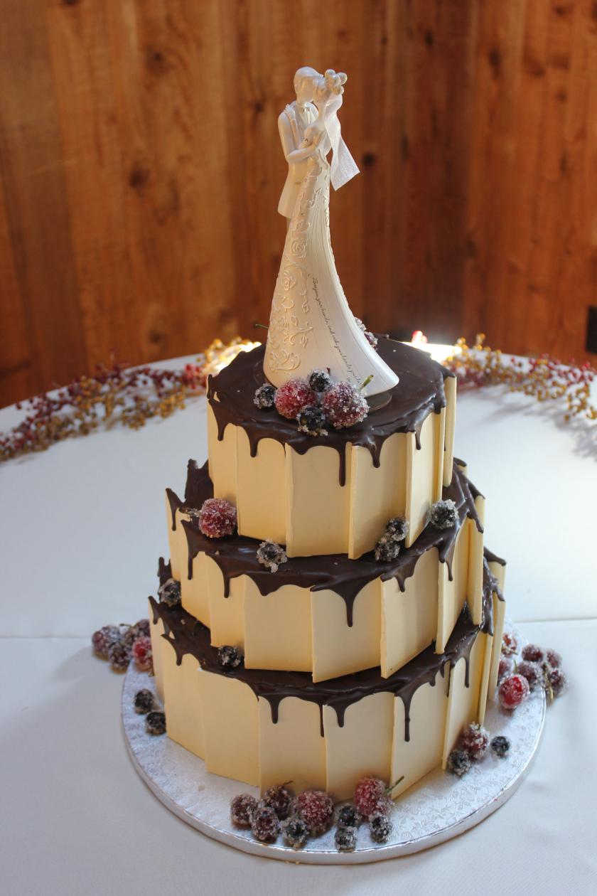 Chocolate Wedding Cake with Sugared Fruit