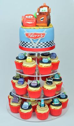 Disney Cars Cupcakes Birthday Cake