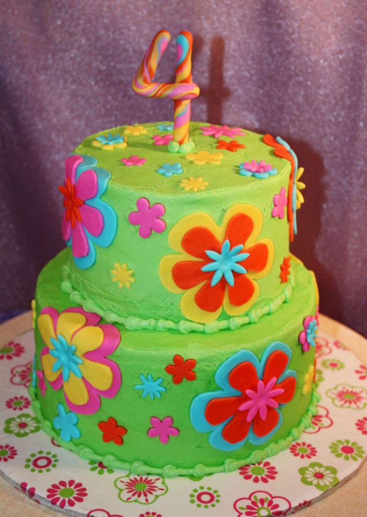 Fondant Flower Birthday Cake