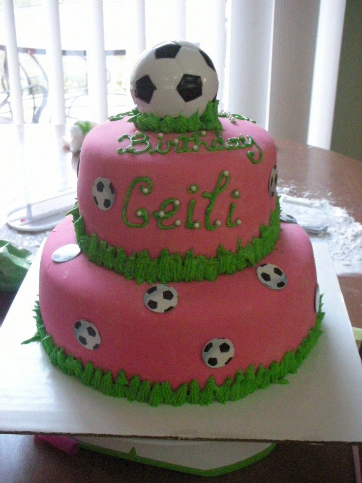 Girl Soccer Birthday Cake