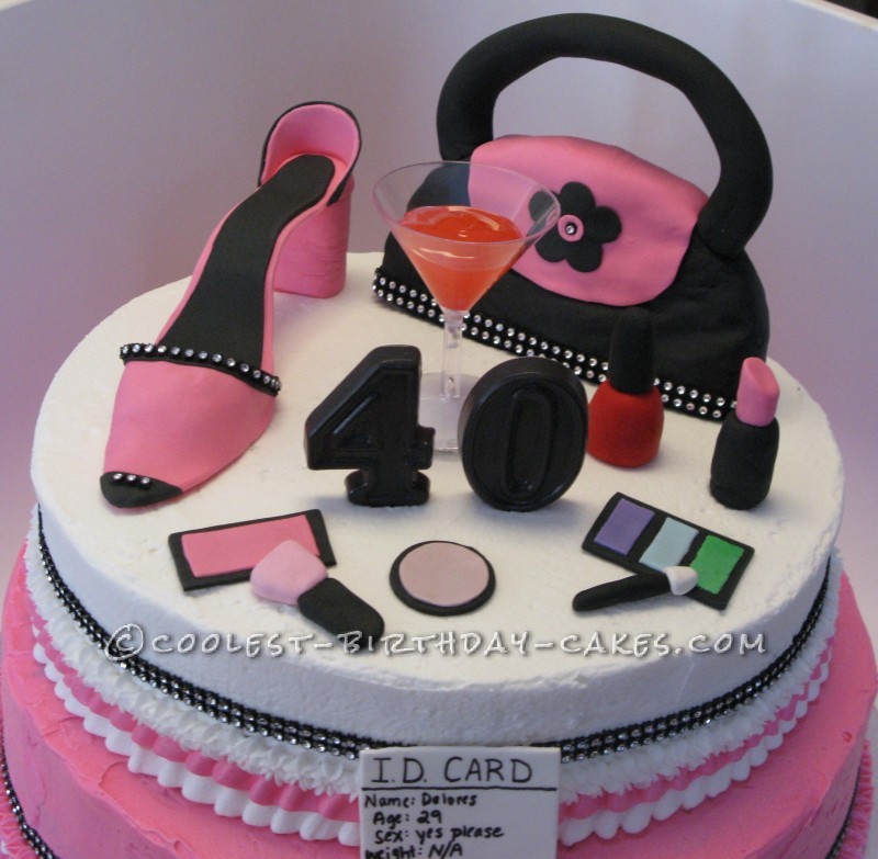 Girly 40th Birthday Cake