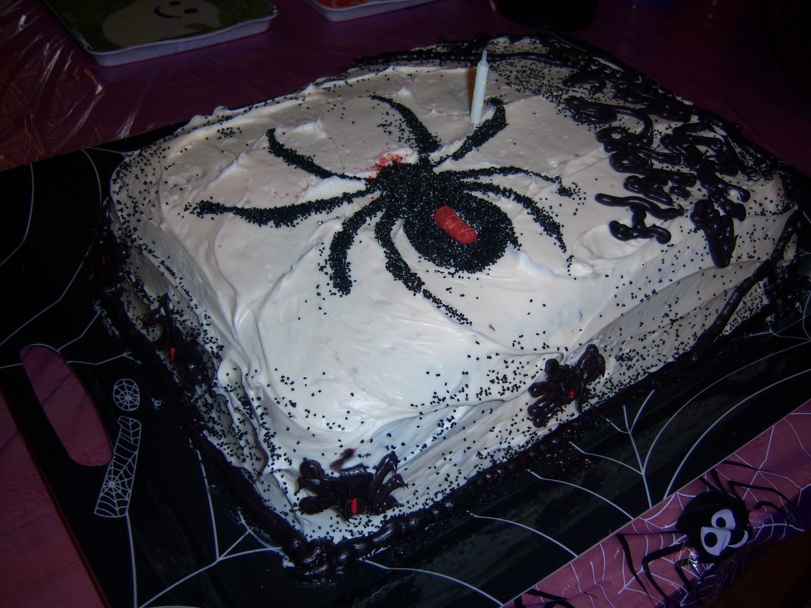 Halloween-themed Birthday Sheet Cake