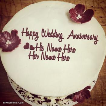 Happy Anniversary Cake with Name