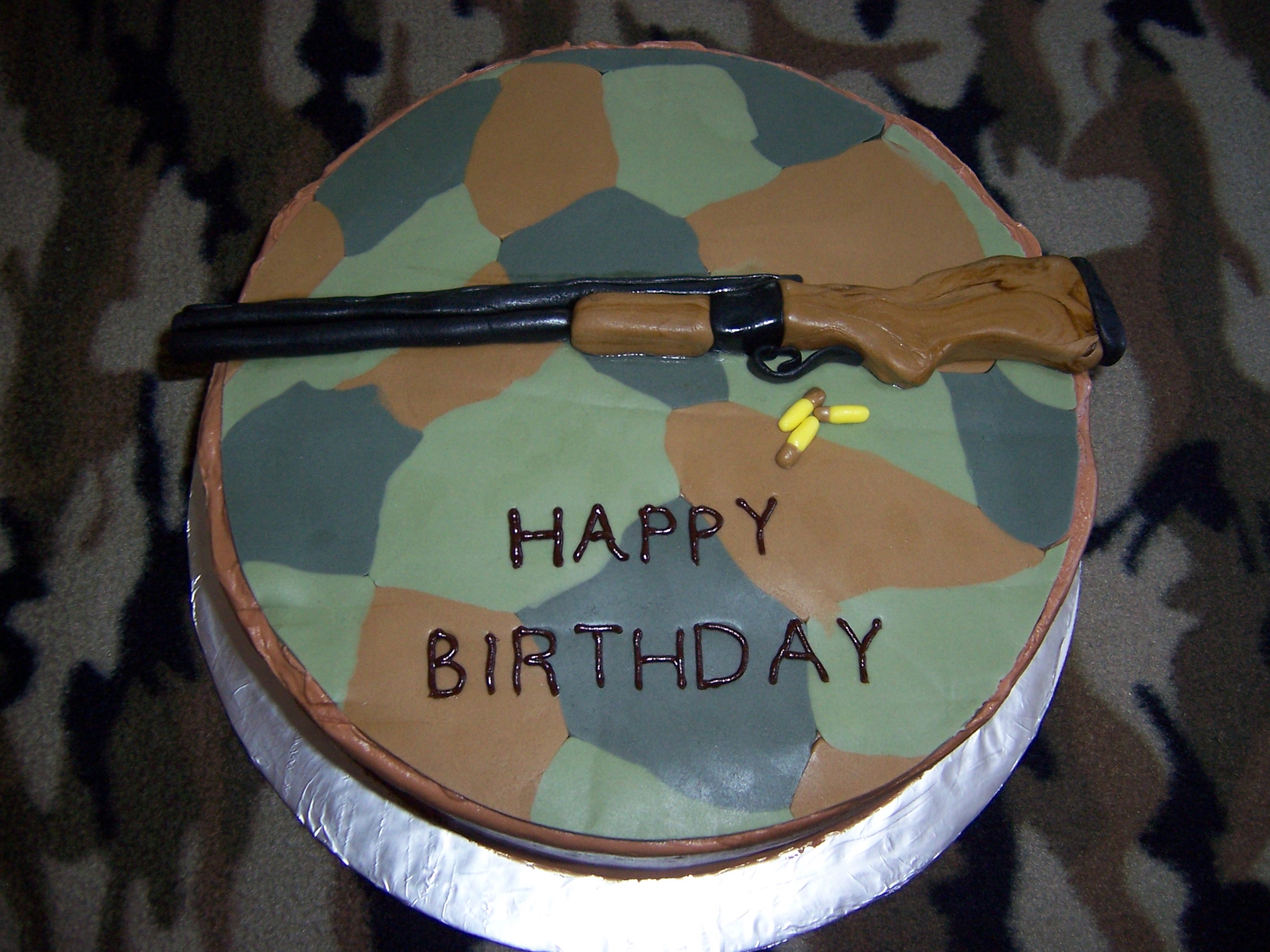 Happy Birthday Gun Cake