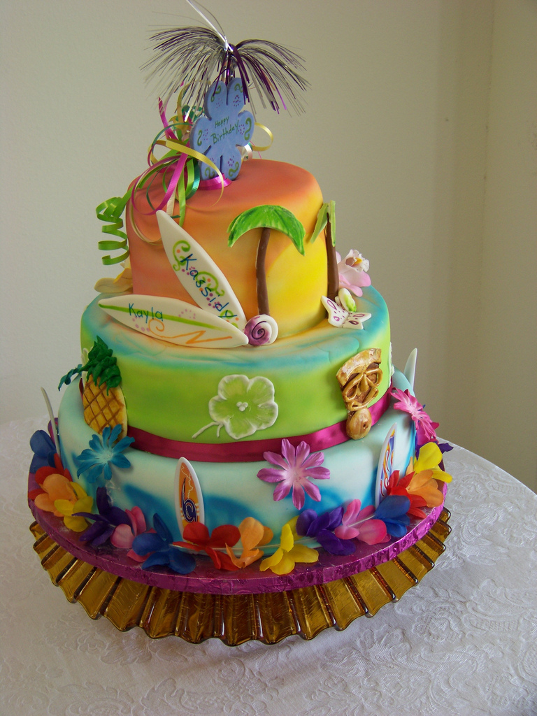 Hawaiian Luau Birthday Cake