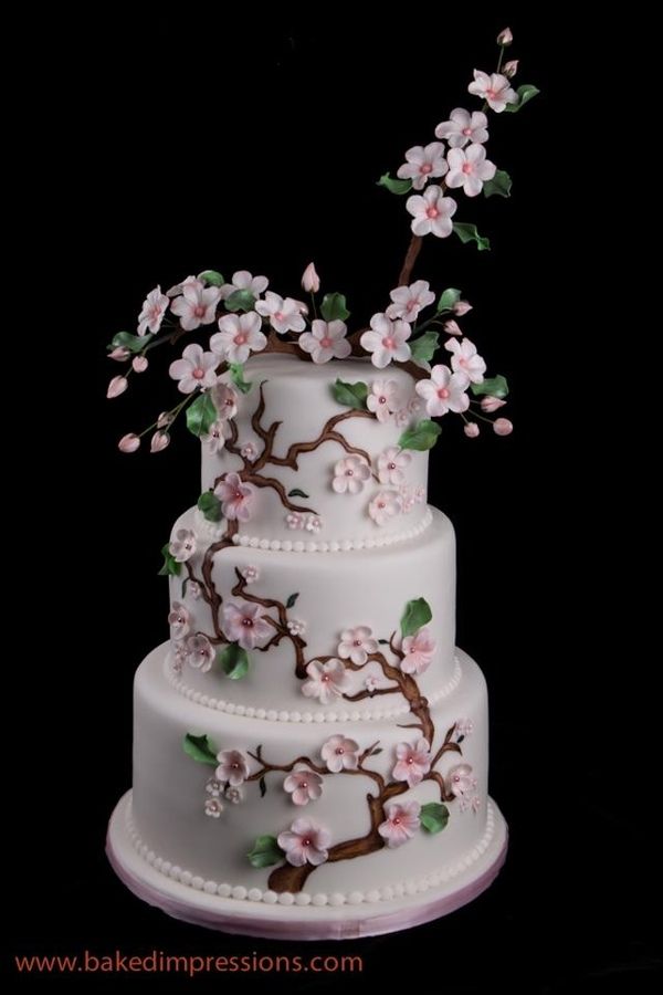 Japanese Cherry Blossom Wedding Cake