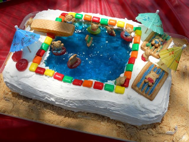 Jello Swimming Pool Birthday Cake