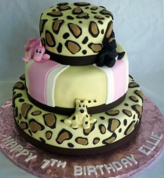 Leopard Print Birthday Cake