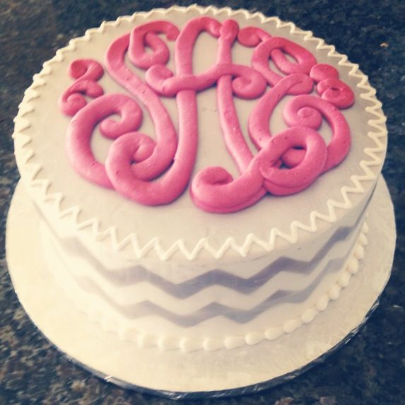 Monogram Cake Chevron