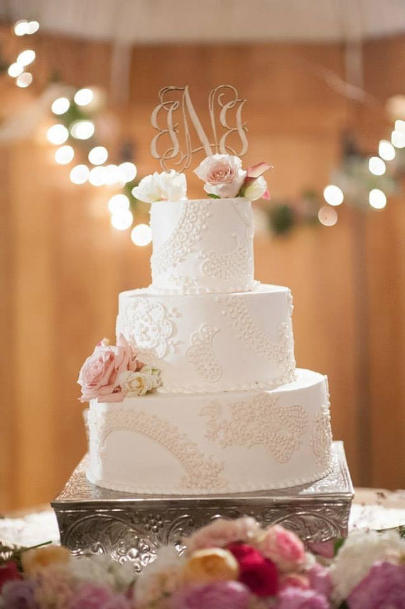 Monogram Wedding Cake Toppers